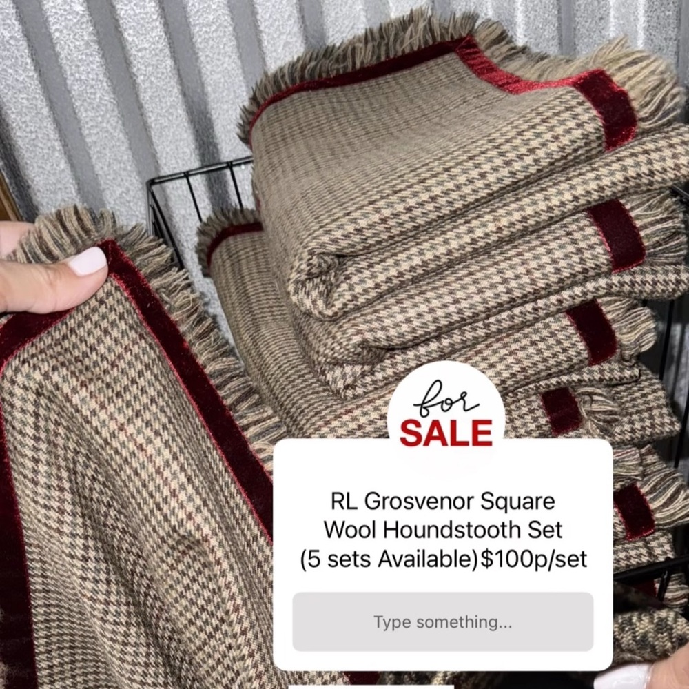 Ralph Lauren Brown Wool Houndstooth Suit - 1 Set Left